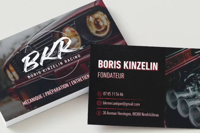 Carte de visite conçue par Côme Communication pour BKR à Neufchâteau